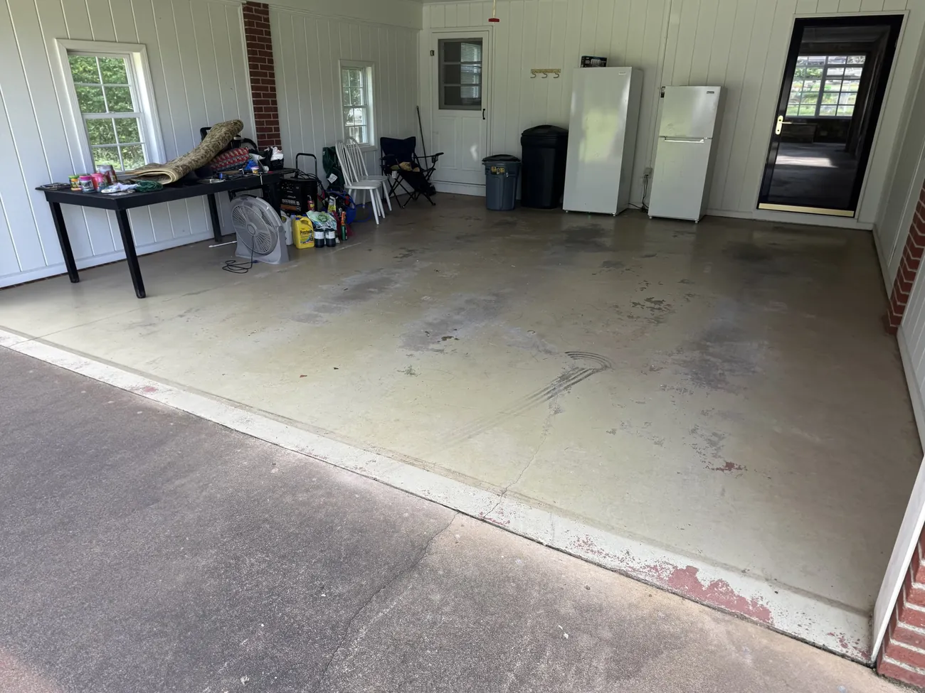 The same garage after the pile was hauled away