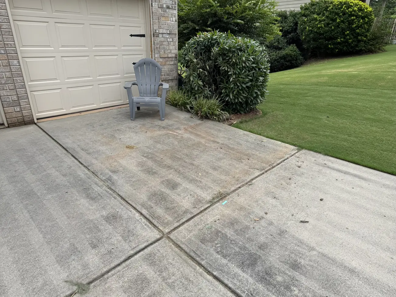 The same driveway after the fence panels and equipment were hauled away