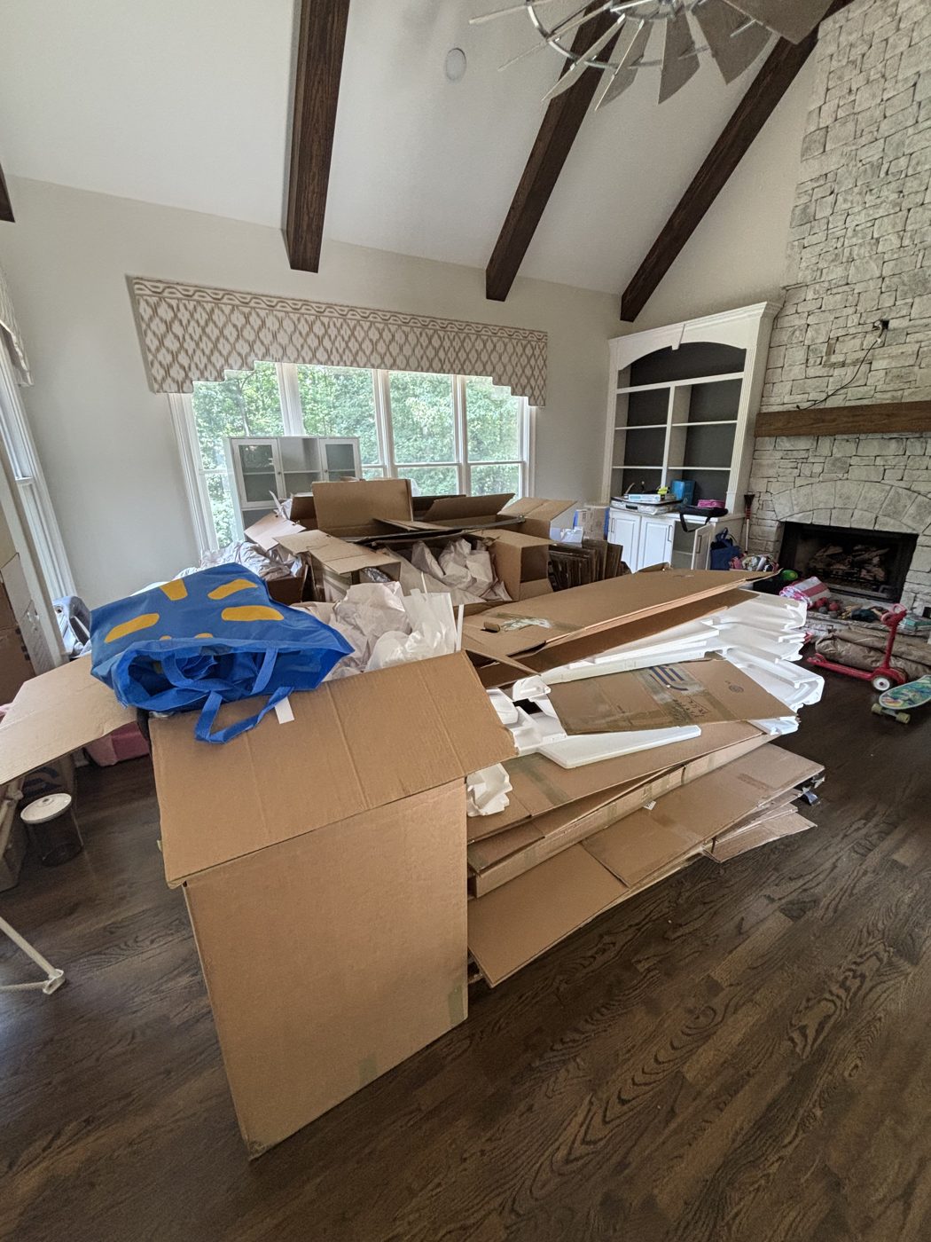 Before junk removal in Canton, GA: living room cleanout
